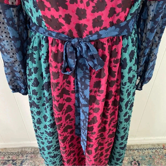 Matilda Jane A Little Party Dress Swiss Dot Color Block Long Sleeve Dress Size S - Picture 8 of 16